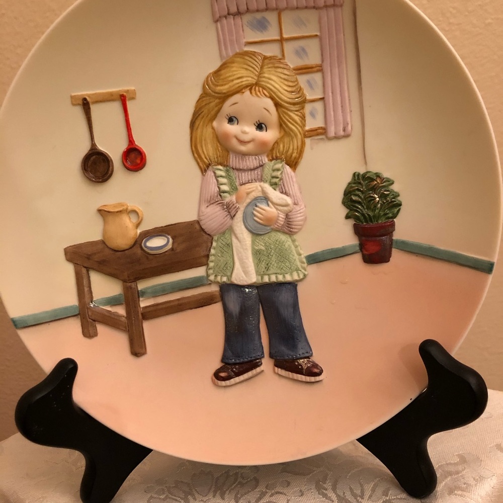 Helping Mommy - Porcelain Decorative Plates